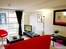 living room with tv